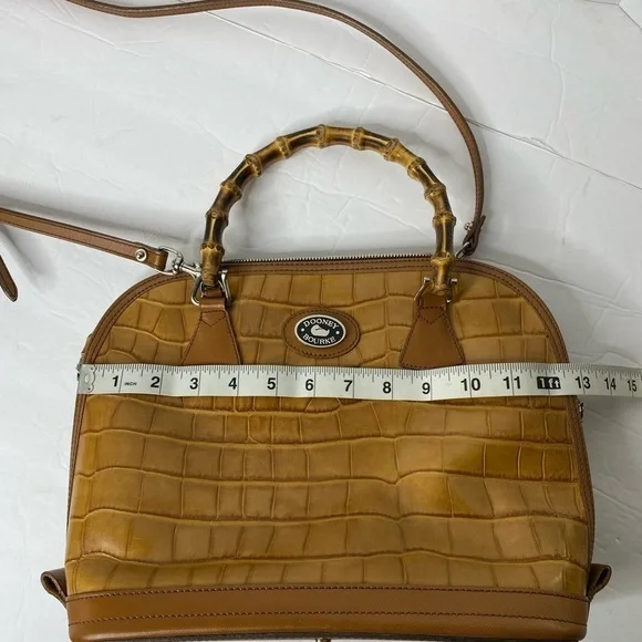 Classic Dooney & Bourke Zip-Zip Tan Croc Satchel - Picture 7 of 13